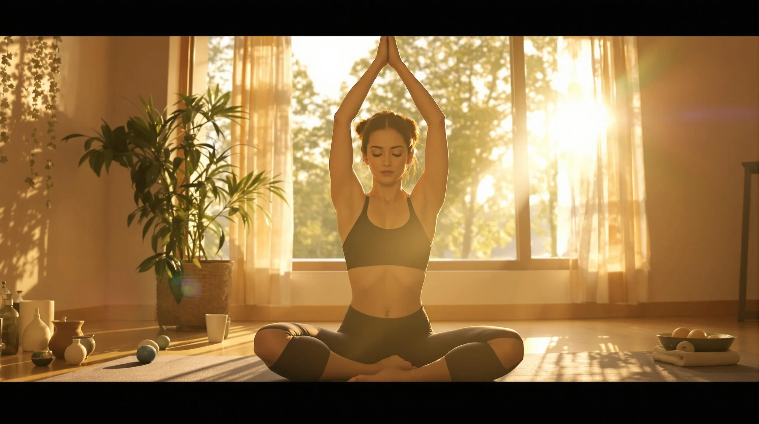 Femme en position du lotus